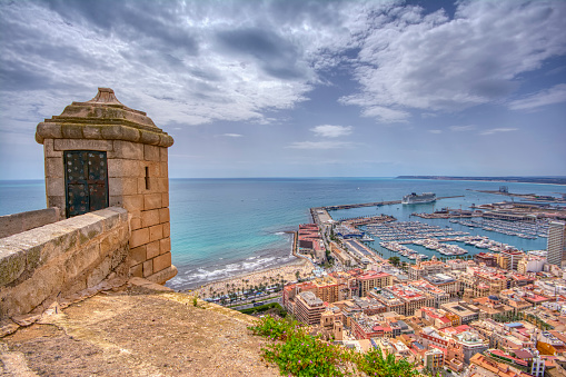 View of Alicante from the Santa Barbara castle. Spain.