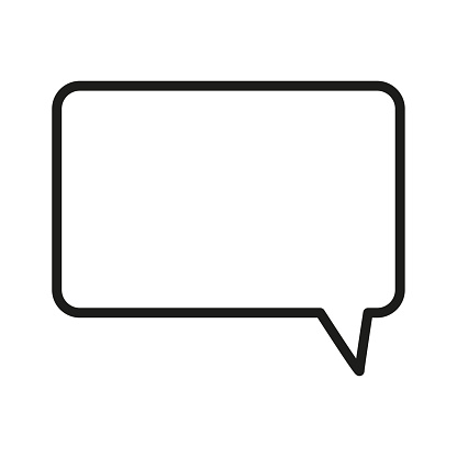 Icon chat bubble. Speech, communication symbol. Message, dialog sign. Vector illustration. EPS 10. Stock image.