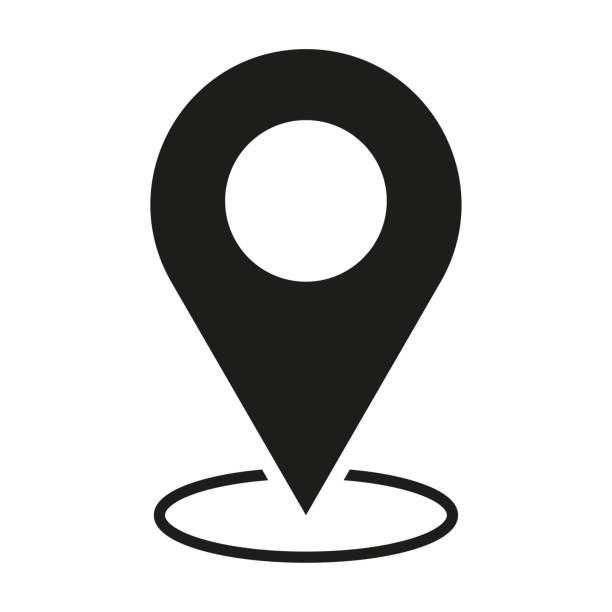 Icon location pin. Navigation, travel pointer. Flat, simple silhouette. Vector illustration. EPS 10. Icon location pin. Navigation, travel pointer. Flat, simple silhouette. Vector illustration. EPS 10. Stock image. accuracy stock illustrations