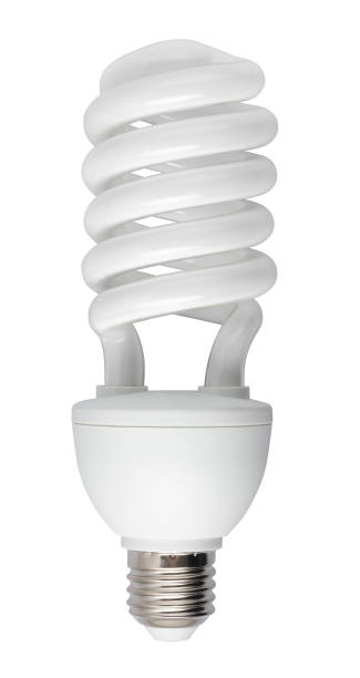 istock Energy saving fluorescent light bulb CFL. Isolated on white background 2050426038