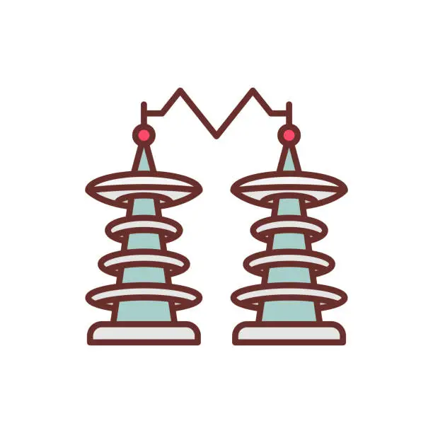 Vector illustration of Tesla Coil icon in vector. Logotype