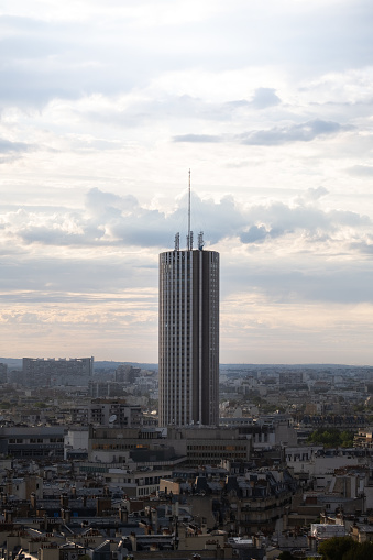 Paris, France – February 23, 2024: An aerial view of Paris skyline with Hyatt Regency Paris Etoile