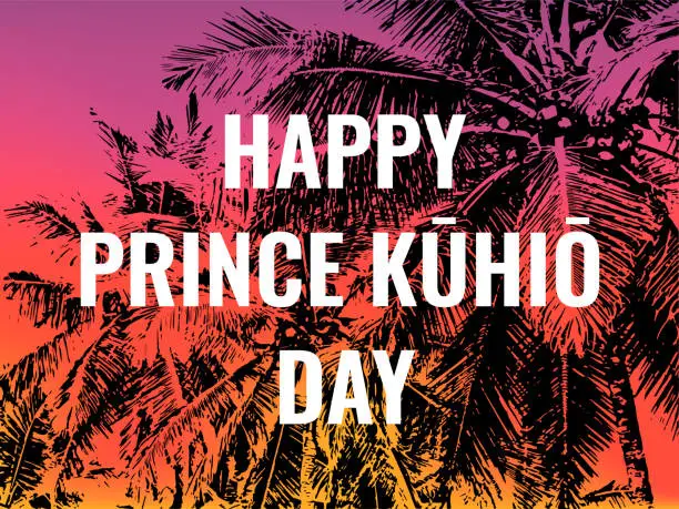 Vector illustration of Prince Jonah Kuhio Kalanianaole Day typography poster. National holiday in Hawaii on March 26. Vector template for banner, flyer, greeting card, etc.