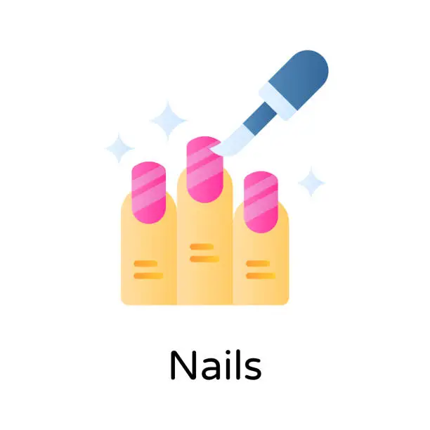 Vector illustration of An amazing icon of nail painting, have a look at this beautiful vector of nail polishing.