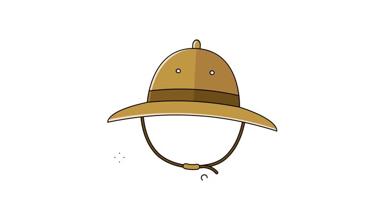 outdoor hat animation motion graphic design. camping hat seamless loop vector