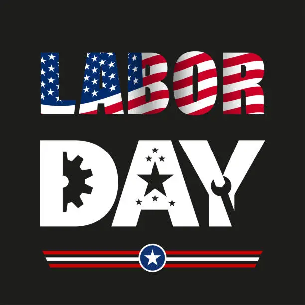 Vector illustration of American labor day poster
