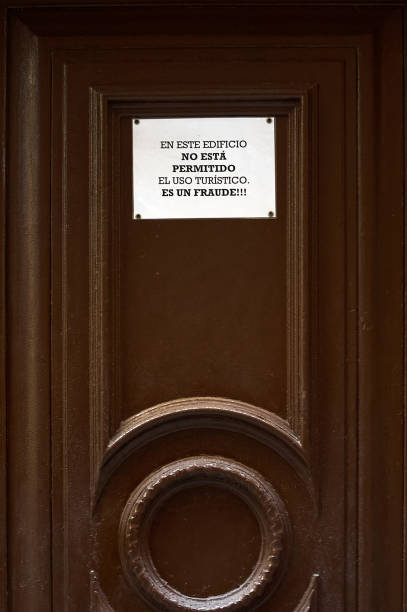 istock Warning of prohibited tourist use. 2050486078