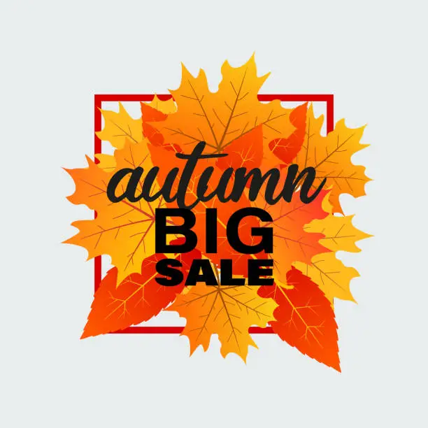 Vector illustration of Autumn sale banner