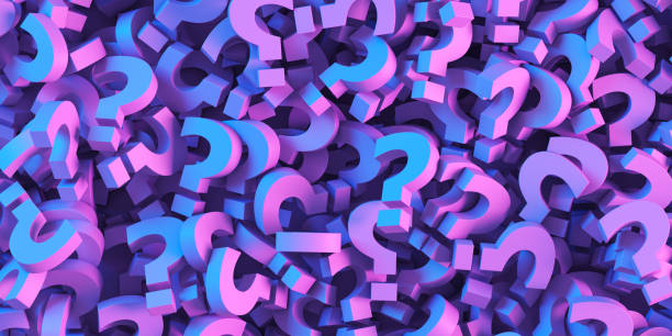 Blue question marks background, FAQ Concept stock photo