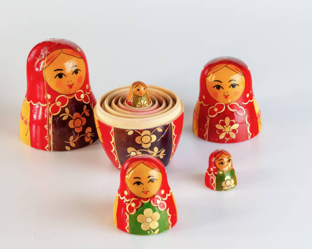 istock Matryoshka, a Russian wooden doll on a white background 2050539312