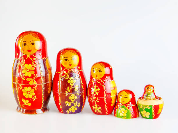 istock Matryoshka, a Russian wooden doll on a white background 2050540361