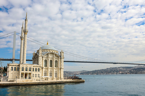 The Büyük Mecidiye Mosque with a bosphorus view in Istanbul