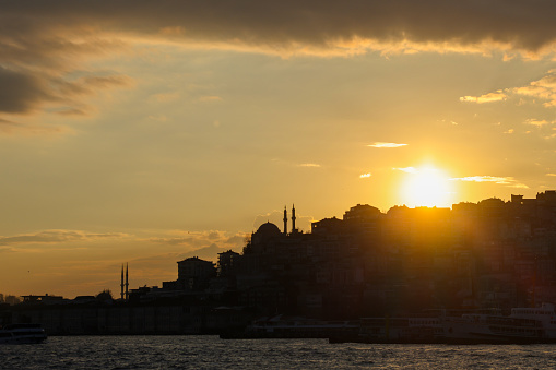 aerial view of Istanbul at sunset
