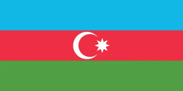 Vector illustration of flag of the Azerbaijan, national symbol