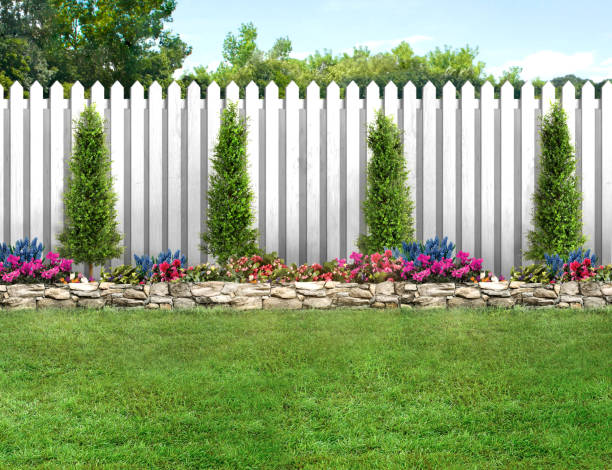 white fence background