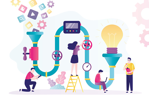 Creative Project Generation Process Business People Or Cofounders Work ...