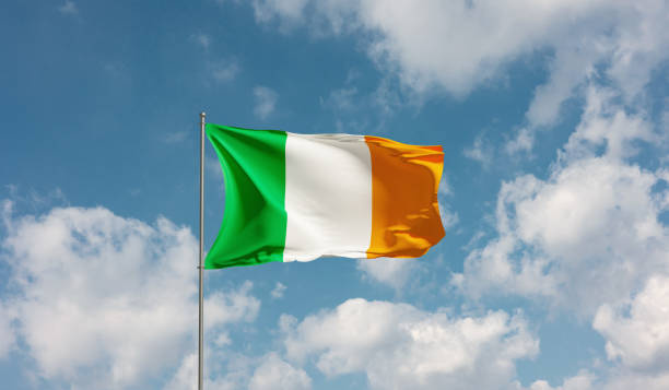 istock Flag Ireland waving in the wind. 2050628786