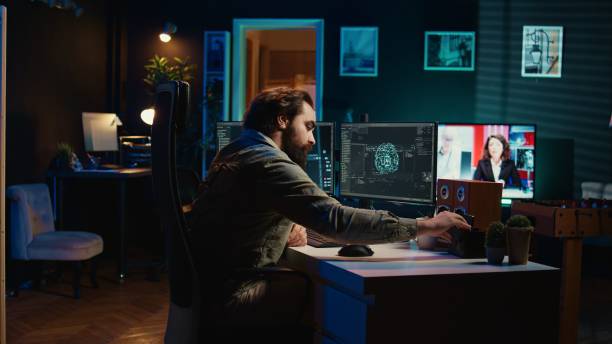 istock Scientist placing confidential cartridge in computer, awakening self aware AI 2050643152