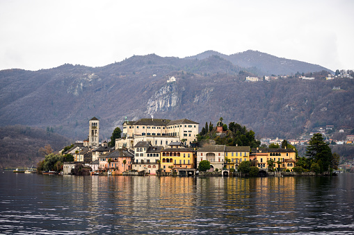 Beautiful natural view of the Bay of Paraggi in Santa Margherita Ligure, Mediterranean seacoat near luxury sea resort Portofino, Italy