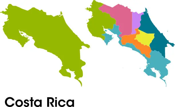 Vector illustration of Costa Rica map