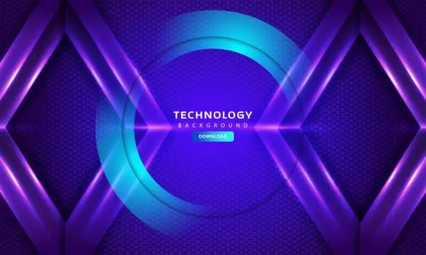 Vector illustration of Abstract dark background with hexagonal shape blue colour01