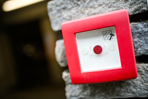 Emergency button in Orta San Giulio, Italy