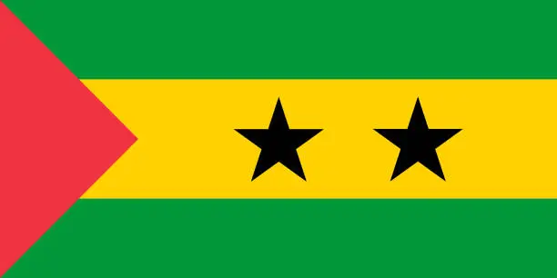 Vector illustration of Illustration of ensign of Democratic Republic of São Tomé and Príncipe.