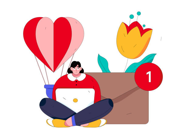 istock Happy Valentine's Day flat character vector concept business hand drawn illustration 2050672195