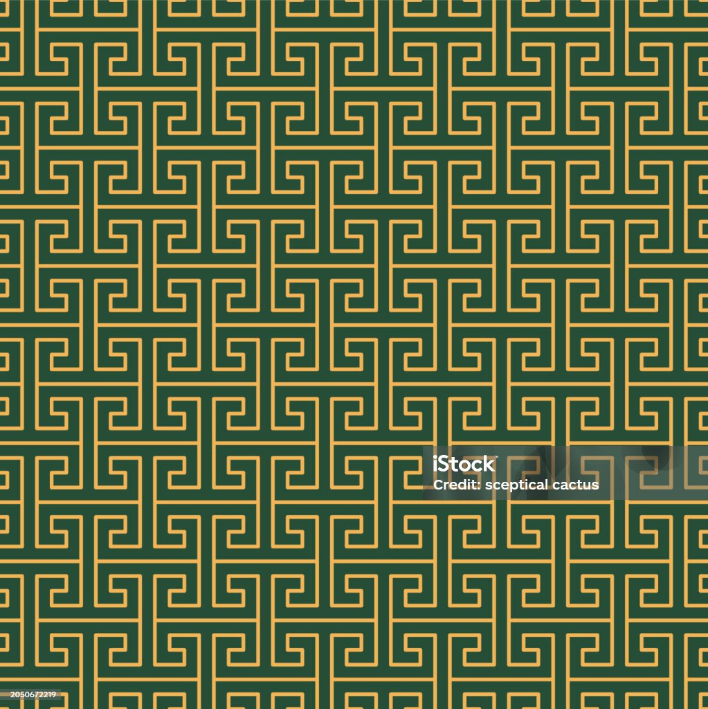 Fret Key Pattern Greek Key Fret Geometric Seamless Pattern Stock Illustration - Download ...