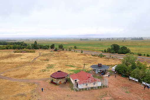 August 31 2023 - Tokmok in Kyrgyzstan: Area around the Old Burana tower located on famous Silk road