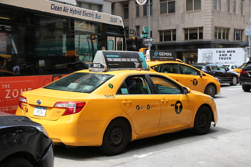 Typical yellow taxi of New York City