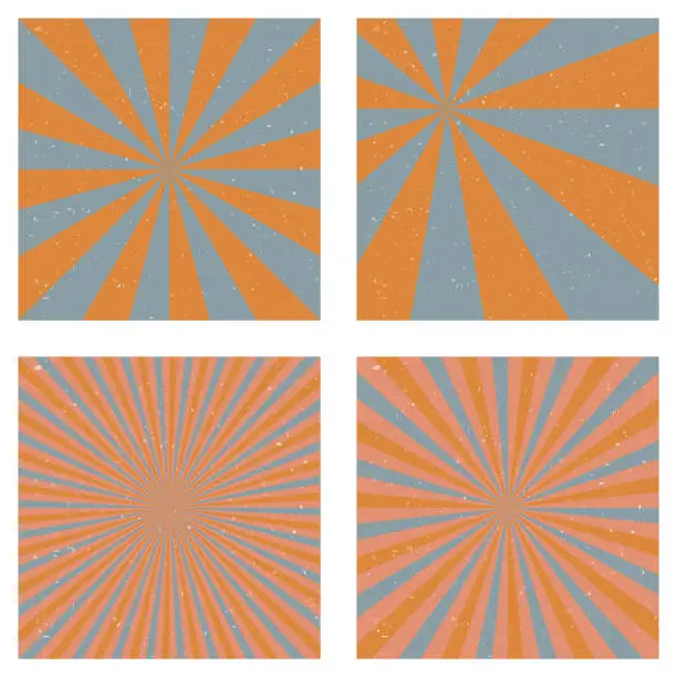 Vector illustration of Astonishing vintage backgrounds. Abstract sunburst covers with radial rays. Stylish vector illustration.