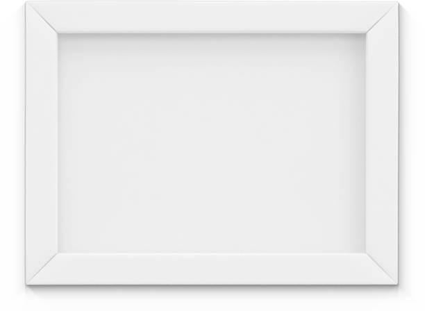 istock Close up view blank white landscape photo frame isolated on plain background. 2050750202