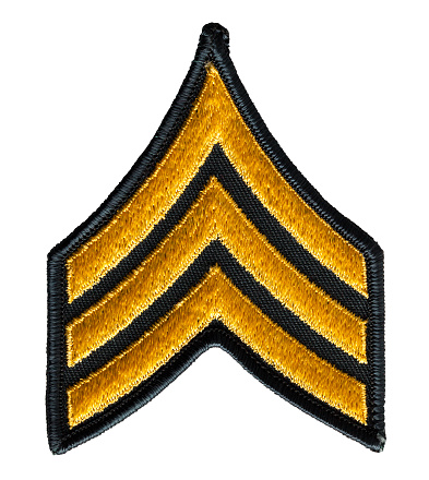 Army Uniform Patch Cut Out on White.