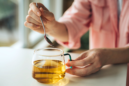 Woman with herbal tea.