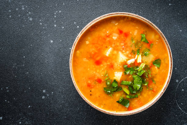 istock Red lentil soup, traditional middle eastern food. 2050941066