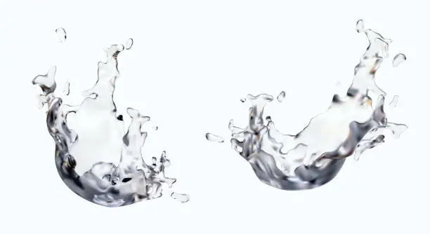 Vector illustration of Two different splashes of crystal water in different variations