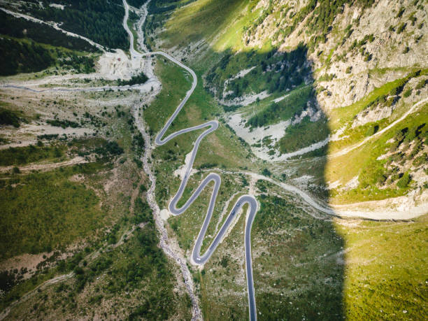 sneaking road in the dolomites