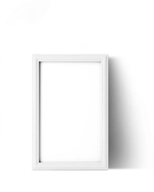istock Simply view an blank white photo frame on plain background fit for your project element. 2051032263