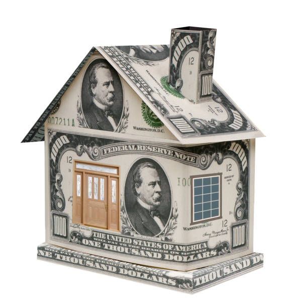 istock Mockup of house with US $1000 bills 2051078806