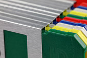 Detail of a set of 3,5-inch floppy disks