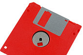 Red floppy diskette, 1.44 MB