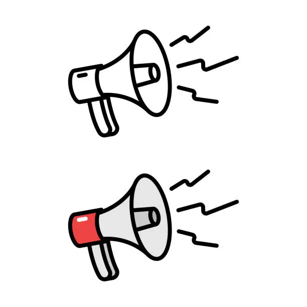 Vector illustration of Megaphone Icon. Announcement Message Vector Design.