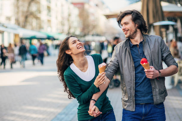 istock Happy couple on date 2051247546