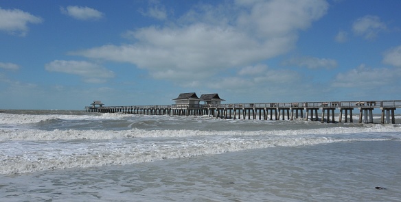 Naples Pier during stormy weather