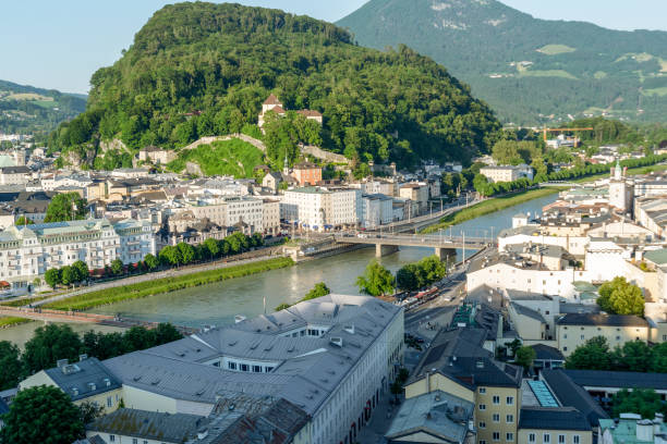 istock Panoramic View of Salzburg Cityscape with Alpine Backdrop 2051411254