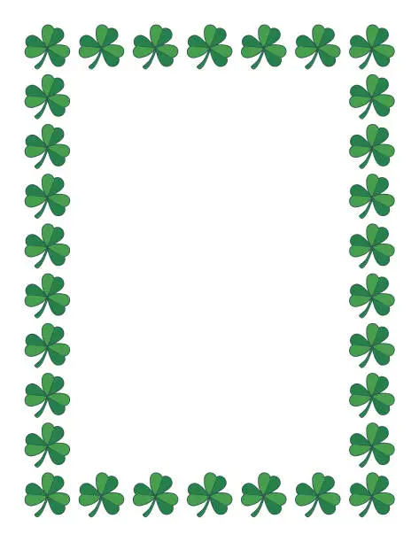 Vector illustration of Cute Clover Leaves Frame