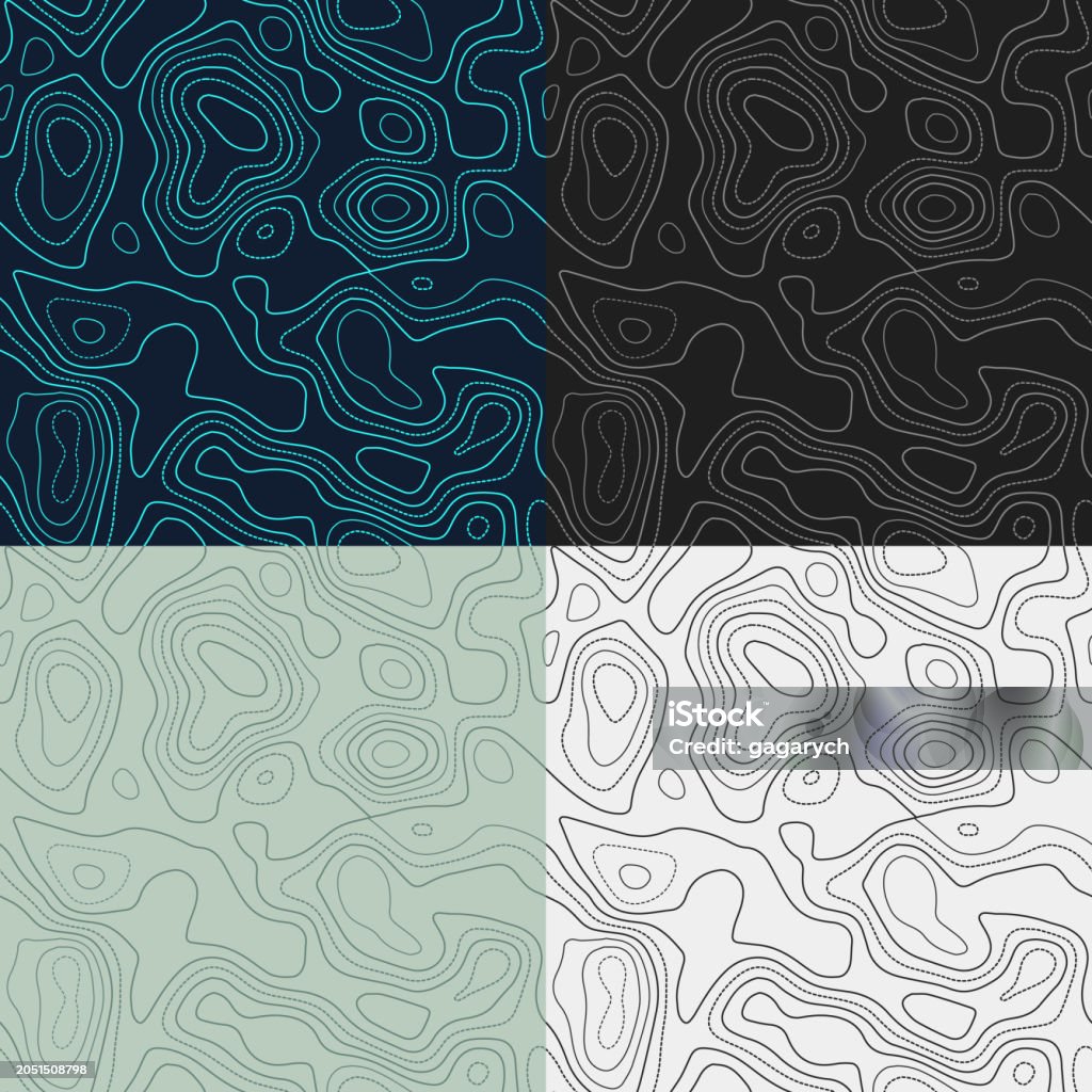 Topography Map Patterns Topography Patterns Seamless Elevation Map Tiles Appealing Isoline ...