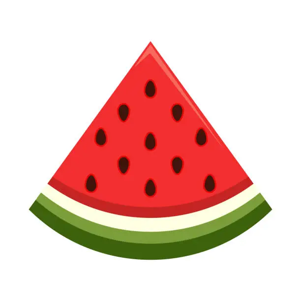 Vector illustration of Vector a piece of sweet watermelon. flat doodle clipart. all objects are repainted