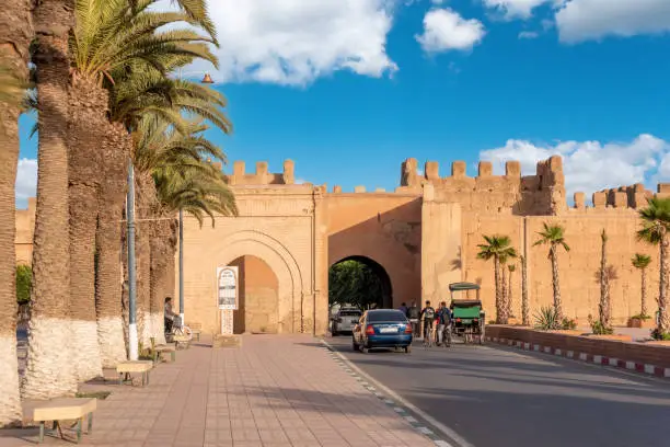 Scenic bab Selsla at the city walls of Taroudannt, Morocco